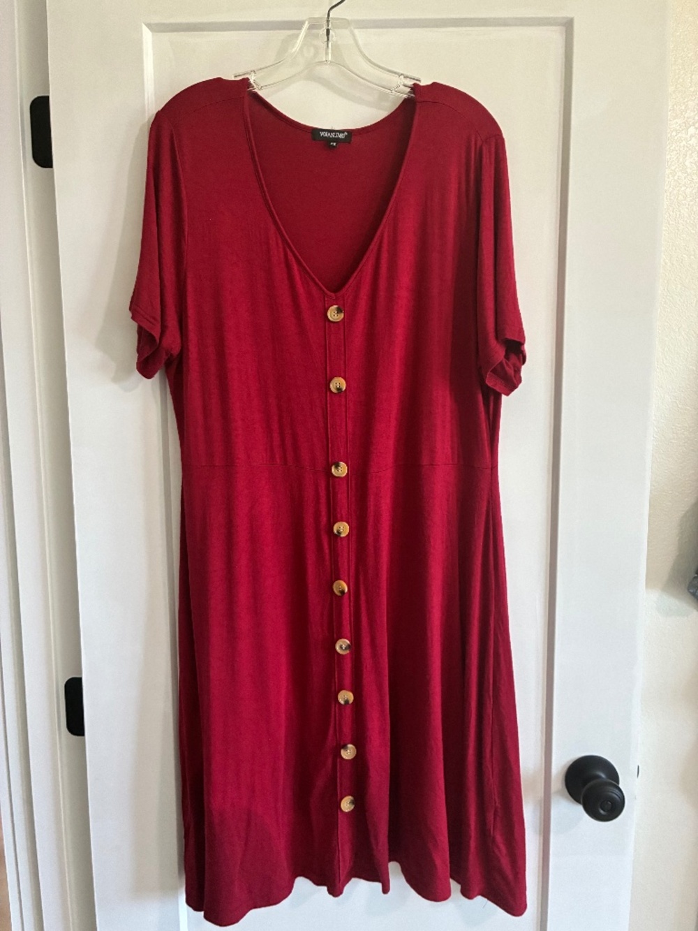 Cap sleeve dark red skater dress